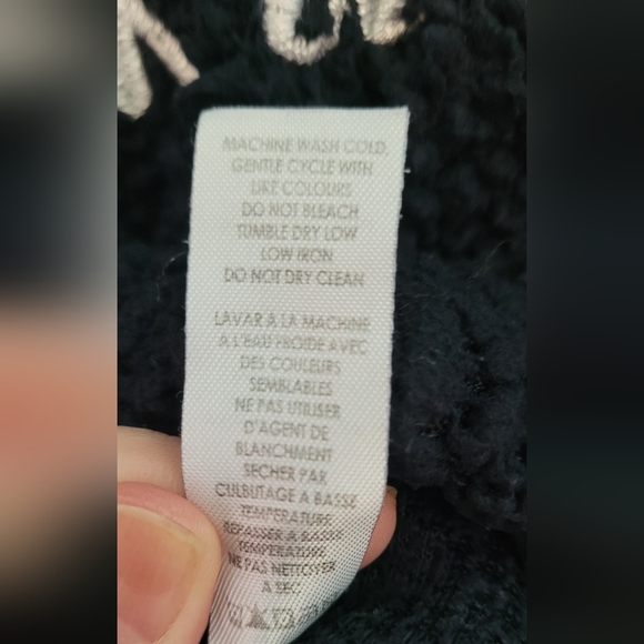 Euc Under Disguise 🥸 Dark  Navy Thick Sherpa Pullover Sweater size L - Picture 3 of 11